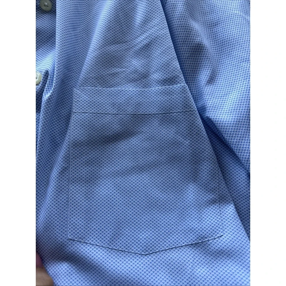 Mens Van‎ Heusen Regular Fit Blue Button Up Long Sleeve Shirt Size 34/35